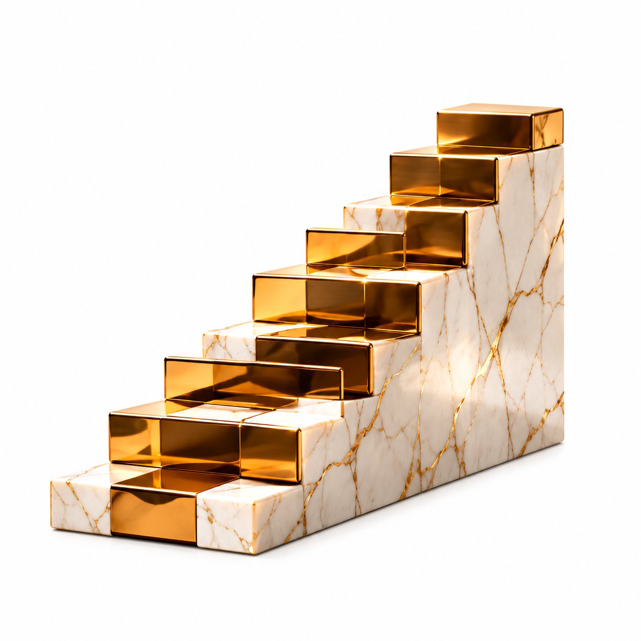 Golden ascending steps representing career advancement